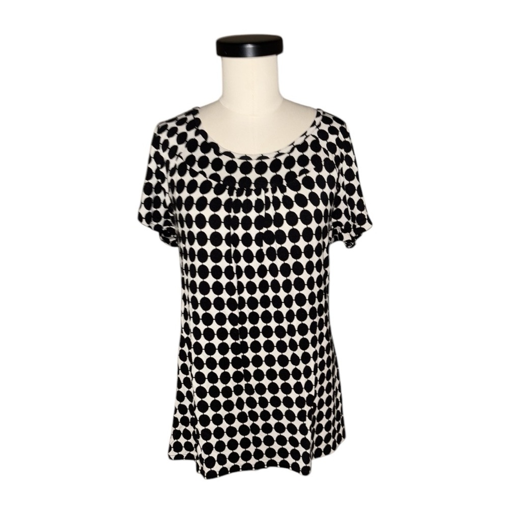 Michael Kors Black and White Polka Dot Top
